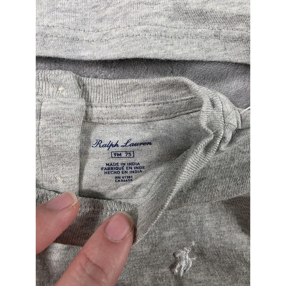 NWT Lot of 2‎ Ralph Lauren T-Shirt/ Gray/ infant Baby 9 Months/ White Pony